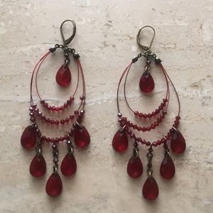 Maroon Red Earrings